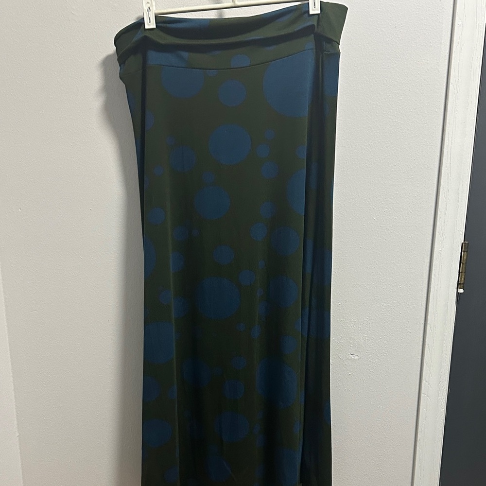 LuLaRoe Maxi Skirt in Green and Blue Dots